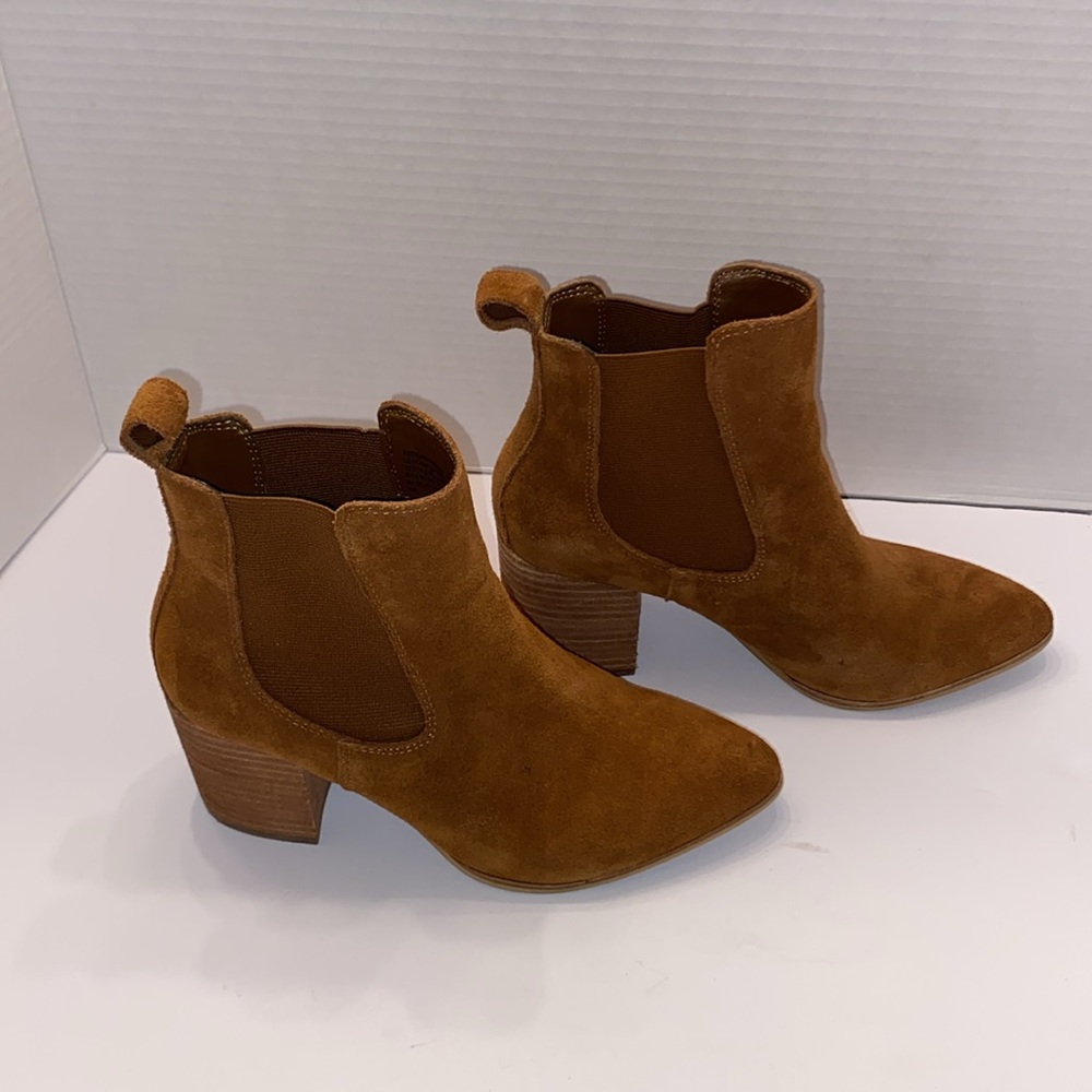 STEVE MADDEN, Style: ADDY, Leather Ankle Boots, Size: 6M, Color: Cognac